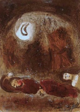 Ruth zu Füßen von Boas lithographiert den Zeitgenossen Marc Chagall Ölgemälde